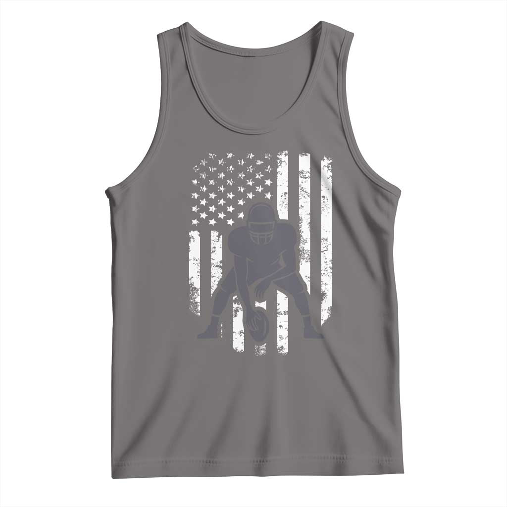 Football Player American Flag Tank Top Cool Distressed Vintage Patriotic TS10 Deep Heather Print Your Wear