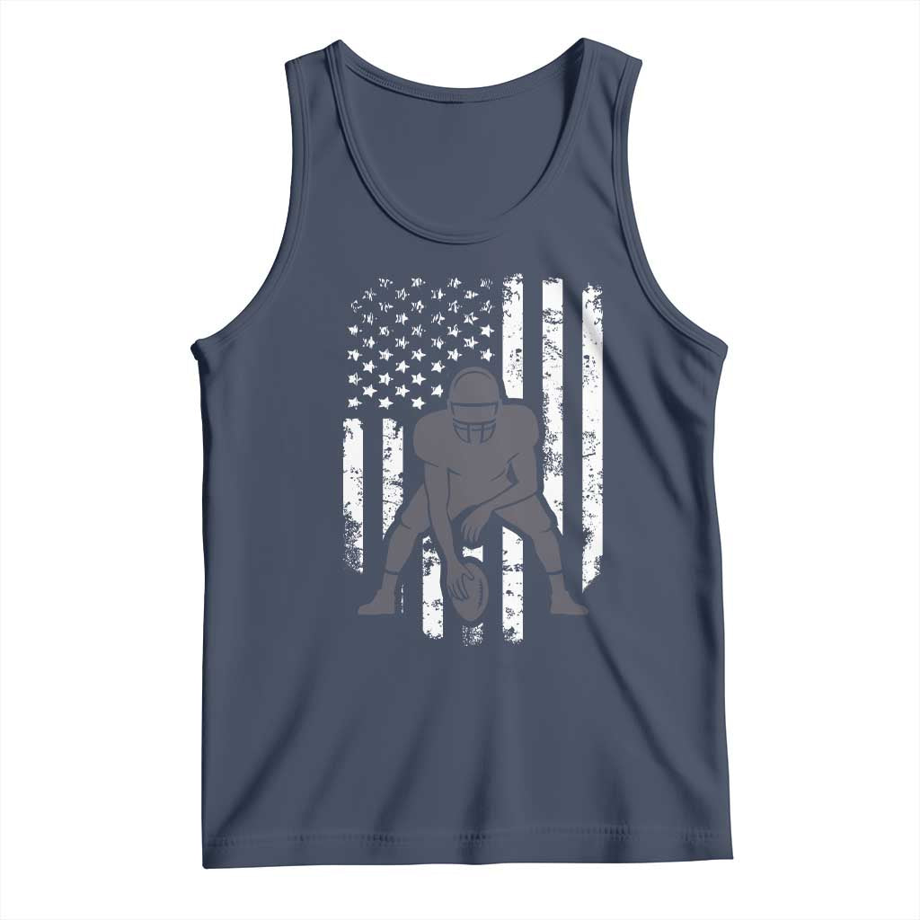 Football Player American Flag Tank Top Cool Distressed Vintage Patriotic TS10 Navy Print Your Wear