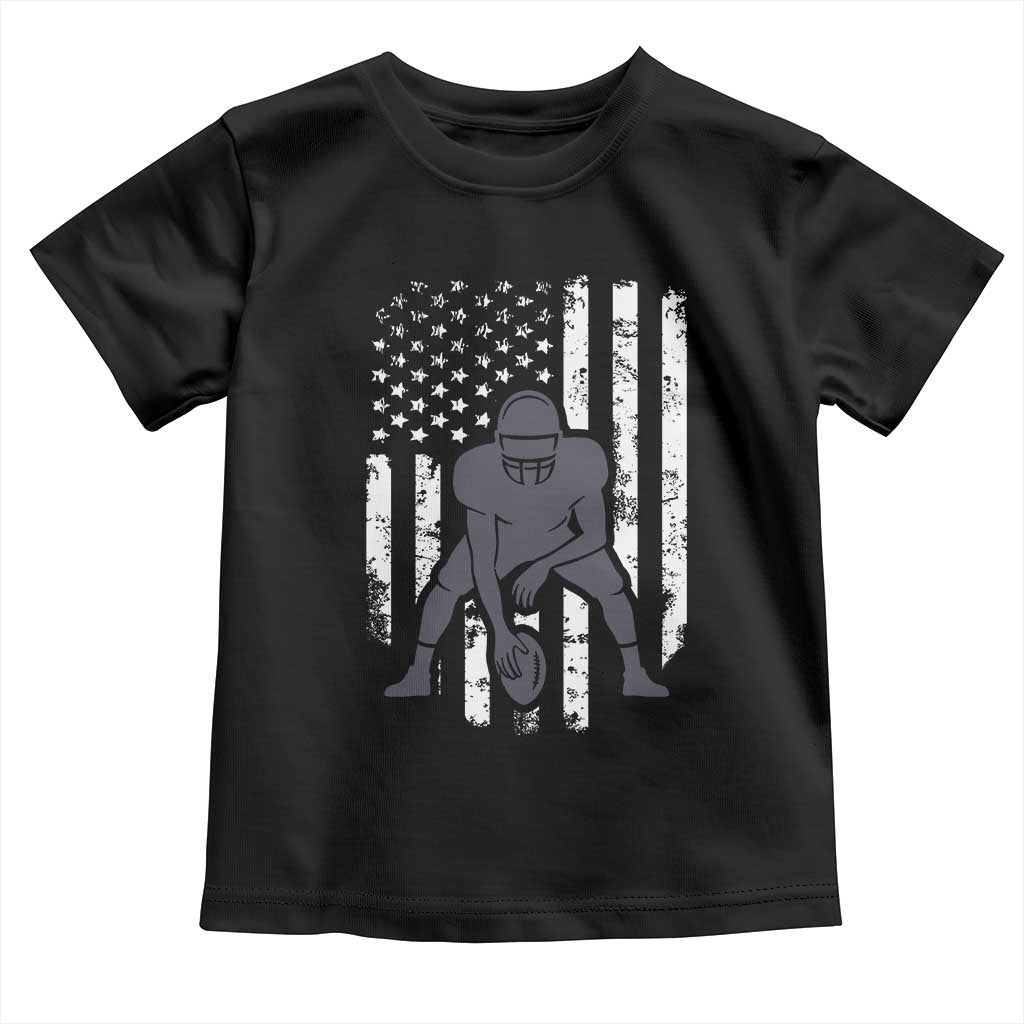 Football Player American Flag Toddler T Shirt Cool Distressed Vintage Patriotic TS10 Black Print Your Wear