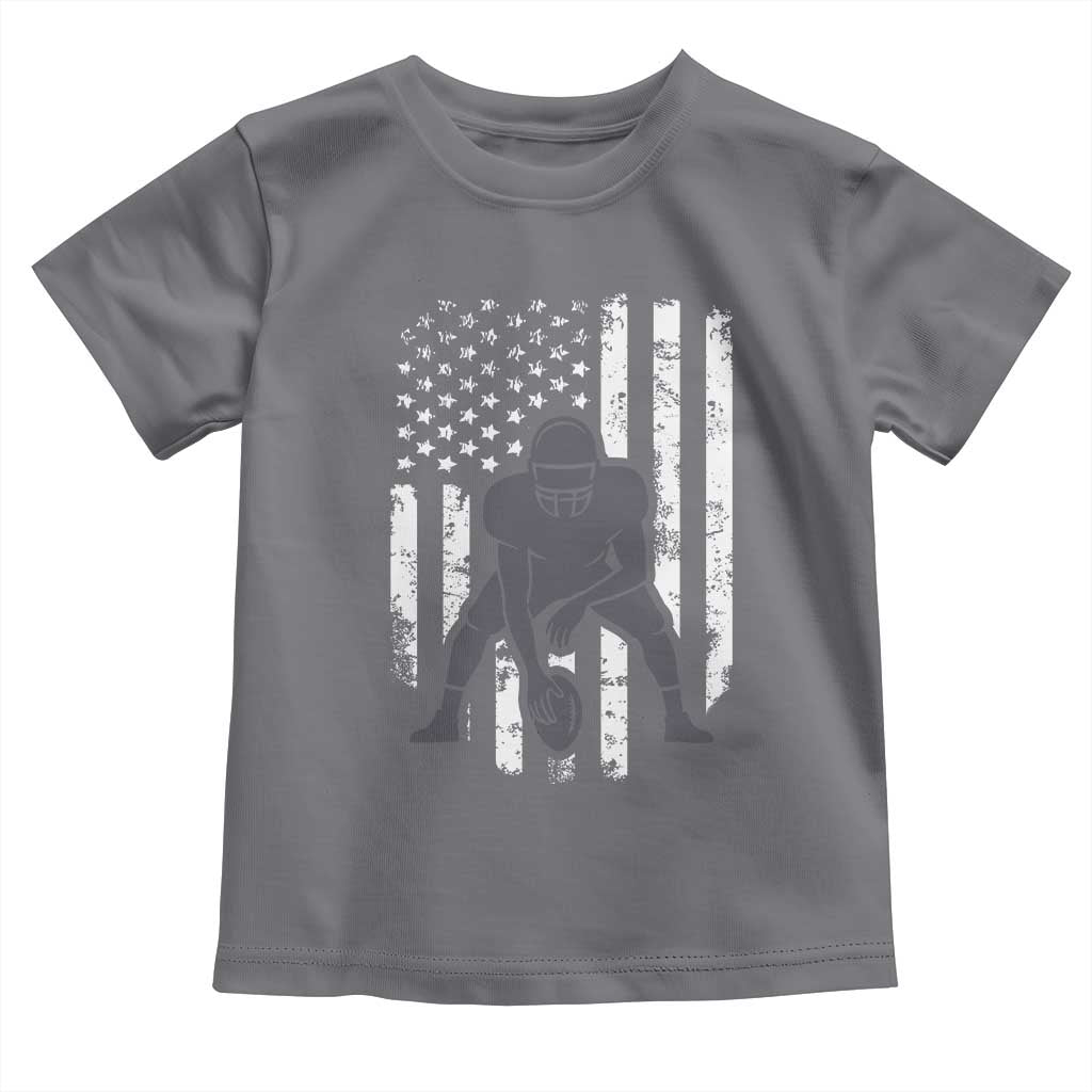 Football Player American Flag Toddler T Shirt Cool Distressed Vintage Patriotic TS10 Charcoal Print Your Wear