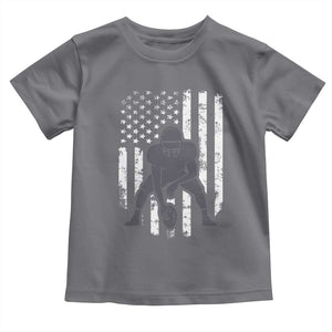 Football Player American Flag Toddler T Shirt Cool Distressed Vintage Patriotic TS10 Charcoal Print Your Wear