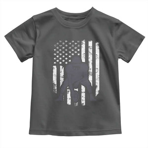 Football Player American Flag Toddler T Shirt Cool Distressed Vintage Patriotic TS10 Dark Heather Print Your Wear