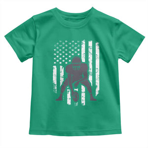 Football Player American Flag Toddler T Shirt Cool Distressed Vintage Patriotic TS10 Irish Green Print Your Wear