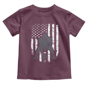 Football Player American Flag Toddler T Shirt Cool Distressed Vintage Patriotic TS10 Maroon Print Your Wear