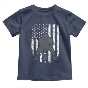Football Player American Flag Toddler T Shirt Cool Distressed Vintage Patriotic TS10 Navy Print Your Wear