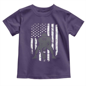 Football Player American Flag Toddler T Shirt Cool Distressed Vintage Patriotic TS10 Purple Print Your Wear