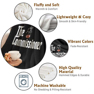 Fantasy Football Commissioner Throw Blanket Draft Party Commish FFL TS10 Print Your Wear