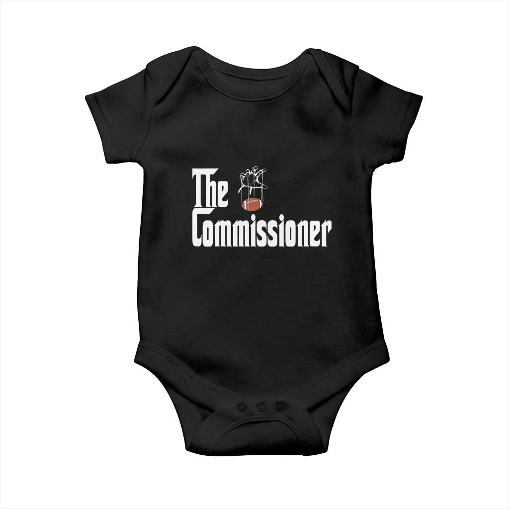 Fantasy Football Commissioner Baby Onesie Draft Party Commish FFL TS10 Black Print Your Wear