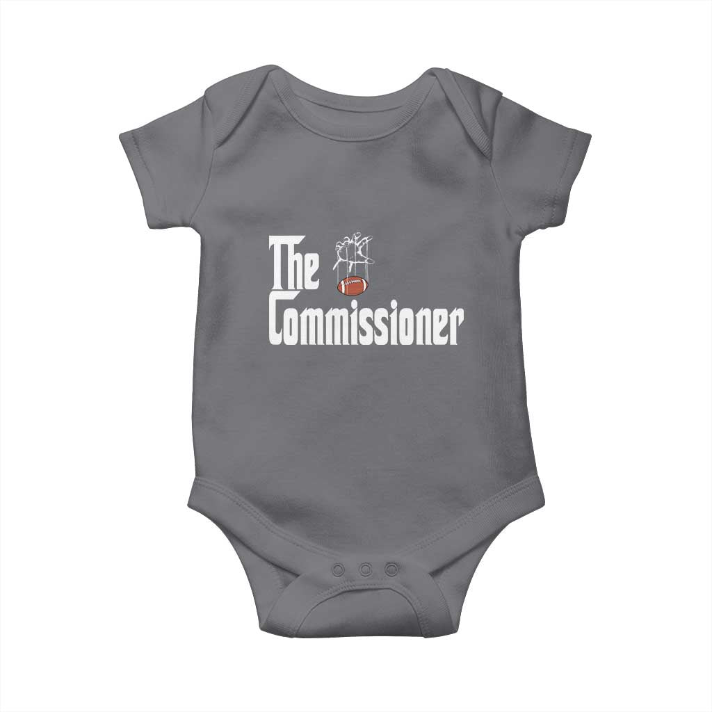 Fantasy Football Commissioner Baby Onesie Draft Party Commish FFL TS10 Charcoal Print Your Wear