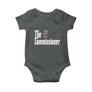 Fantasy Football Commissioner Baby Onesie Draft Party Commish FFL TS10 Dark Heather Print Your Wear