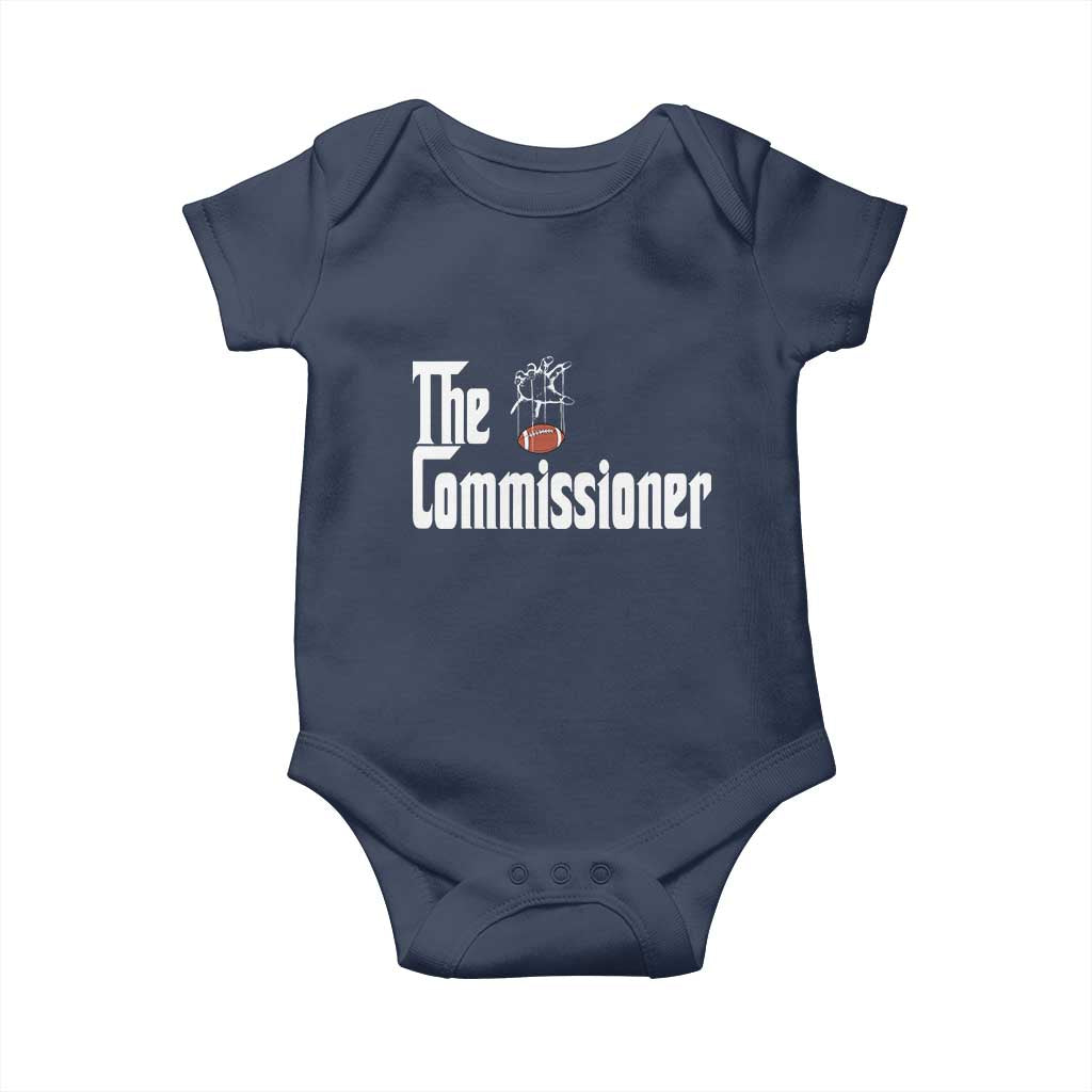 Fantasy Football Commissioner Baby Onesie Draft Party Commish FFL TS10 Navy Print Your Wear