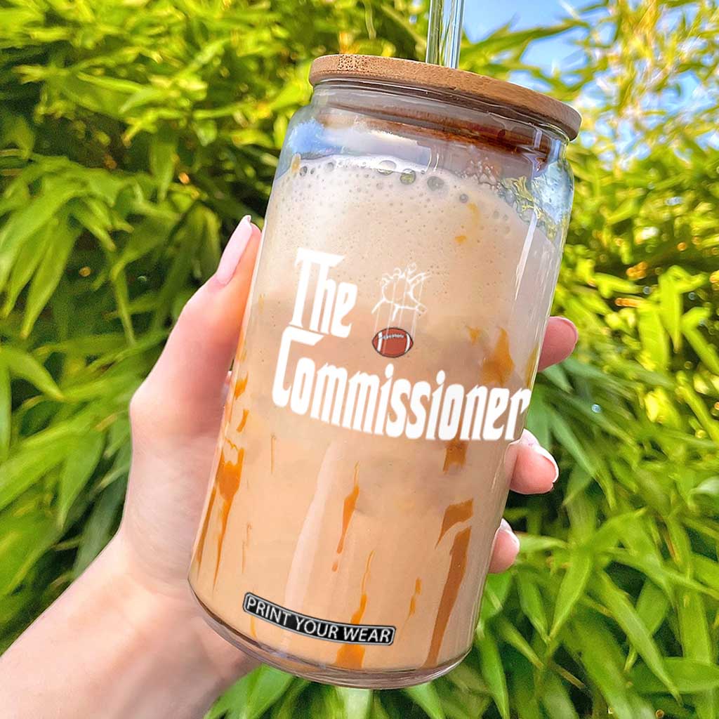 Fantasy Football Commissioner Glass Can Draft Party Commish FFL TS10 Black Print Your Wear