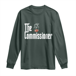 Fantasy Football Commissioner Long Sleeve Shirt Draft Party Commish FFL TS10 Dark Forest Green Print Your Wear
