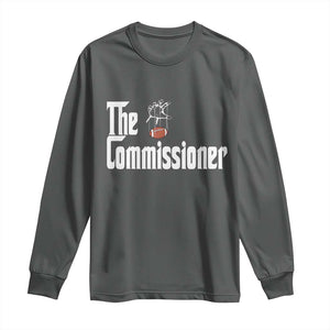 Fantasy Football Commissioner Long Sleeve Shirt Draft Party Commish FFL TS10 Dark Heather Print Your Wear