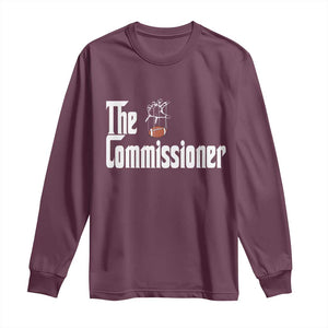 Fantasy Football Commissioner Long Sleeve Shirt Draft Party Commish FFL TS10 Maroon Print Your Wear
