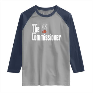 Fantasy Football Commissioner Raglan Shirt Draft Party Commish FFL TS10 Sport Gray Navy Print Your Wear
