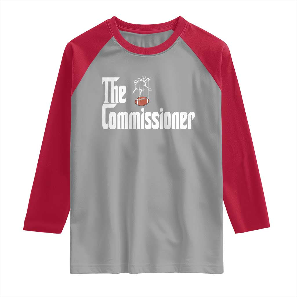 Fantasy Football Commissioner Raglan Shirt Draft Party Commish FFL TS10 Sport Gray Red Print Your Wear