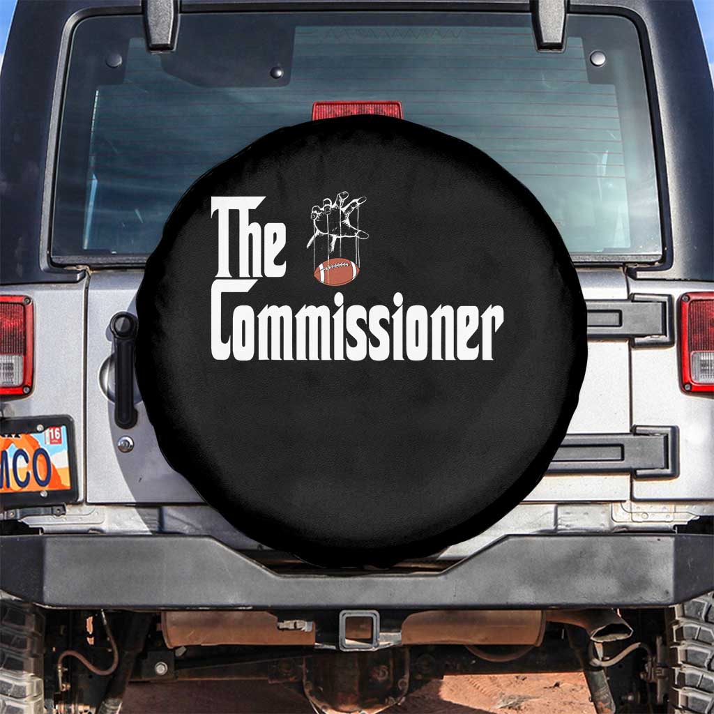 Fantasy Football Commissioner Spare Tire Cover Draft Party Commish FFL TS10 No hole Black Print Your Wear