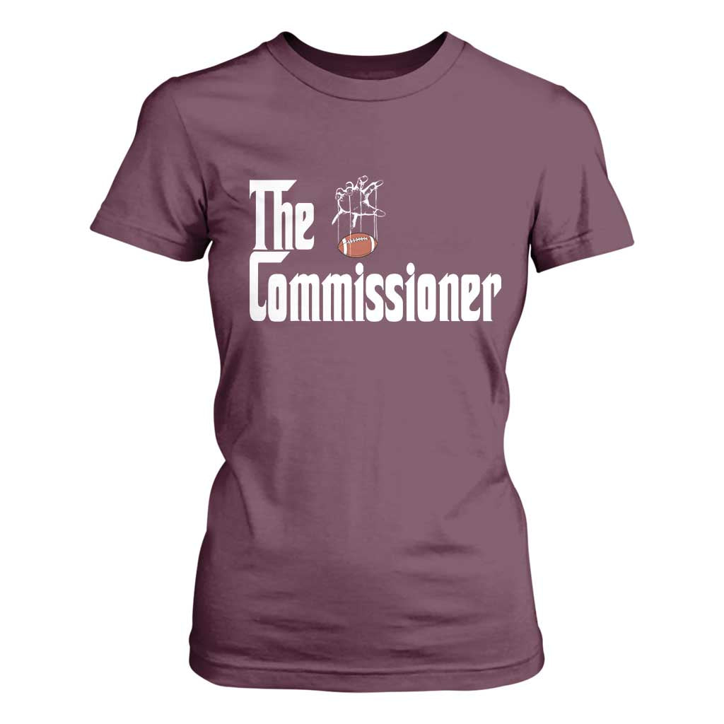 Fantasy Football Commissioner T Shirt For Women Draft Party Commish FFL TS10 Maroon Print Your Wear