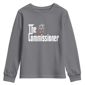 Fantasy Football Commissioner Youth Sweatshirt Draft Party Commish FFL TS10 Charcoal Print Your Wear