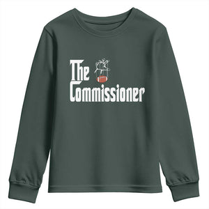 Fantasy Football Commissioner Youth Sweatshirt Draft Party Commish FFL TS10 Dark Forest Green Print Your Wear