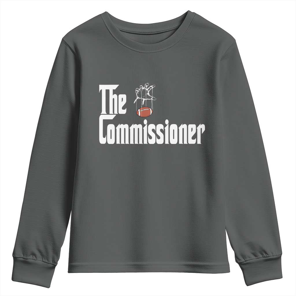 Fantasy Football Commissioner Youth Sweatshirt Draft Party Commish FFL TS10 Dark Heather Print Your Wear