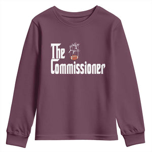 Fantasy Football Commissioner Youth Sweatshirt Draft Party Commish FFL TS10 Maroon Print Your Wear