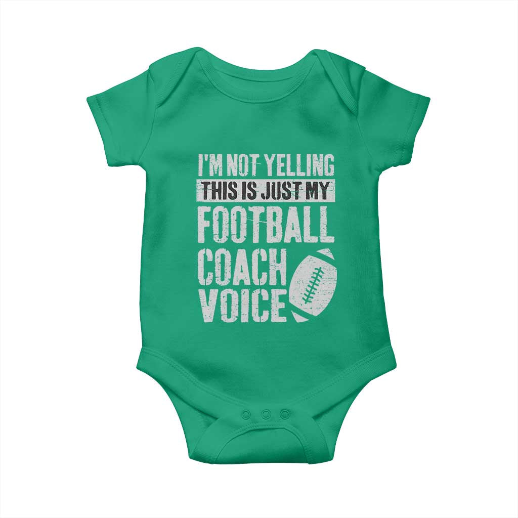 Football Coach Baby Onesie Cool Distressed Vintage Funny Not Yelling TS10 Irish Green Print Your Wear