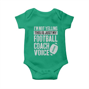 Football Coach Baby Onesie Cool Distressed Vintage Funny Not Yelling TS10 Irish Green Print Your Wear