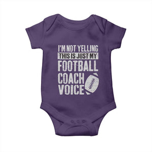 Football Coach Baby Onesie Cool Distressed Vintage Funny Not Yelling TS10 Purple Print Your Wear