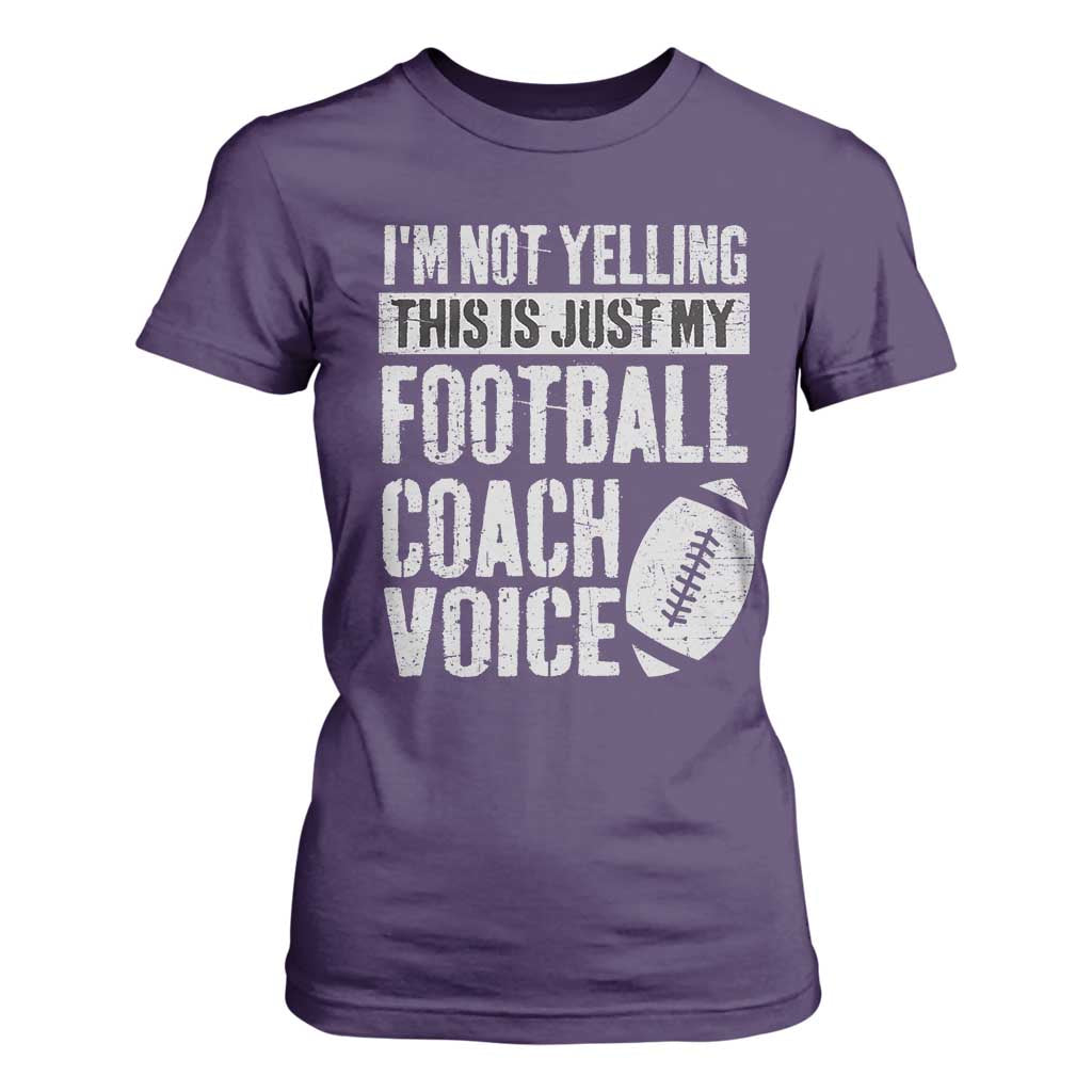 Football Coach T Shirt For Women Cool Distressed Vintage Funny Not Yelling TS10 Purple Print Your Wear