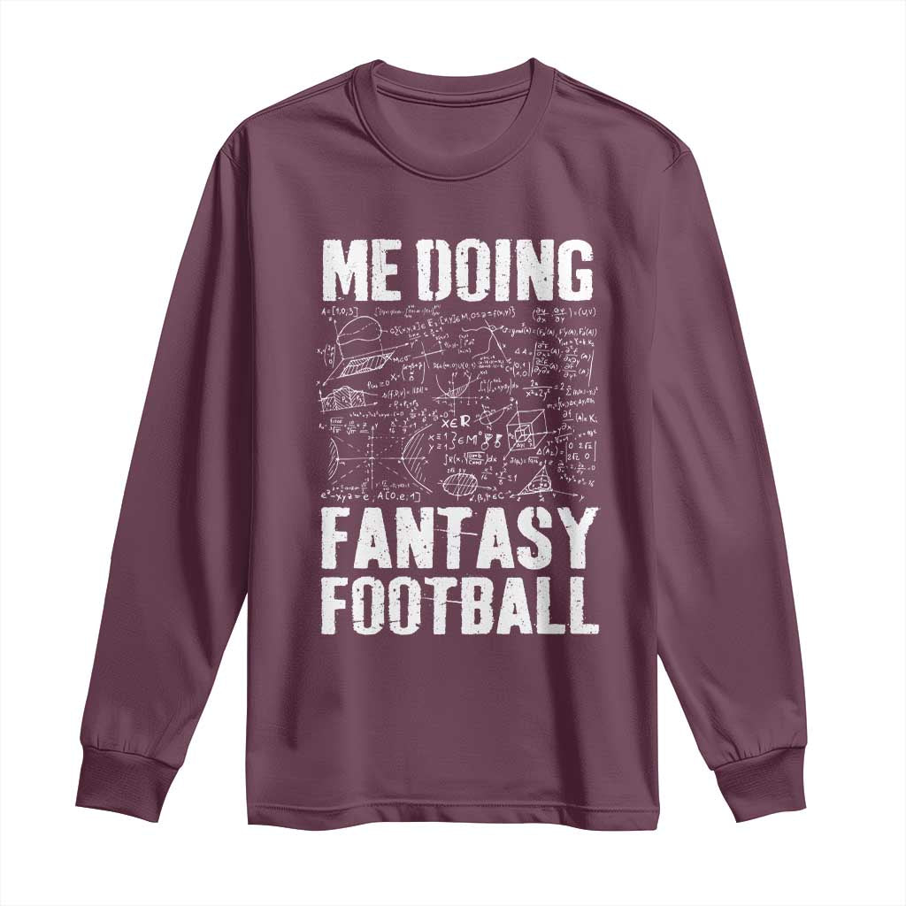 Funny Fantasy Football Long Sleeve Shirt Draft Party Commish FFL Vintage Touchdown Season TS10 Maroon Print Your Wear