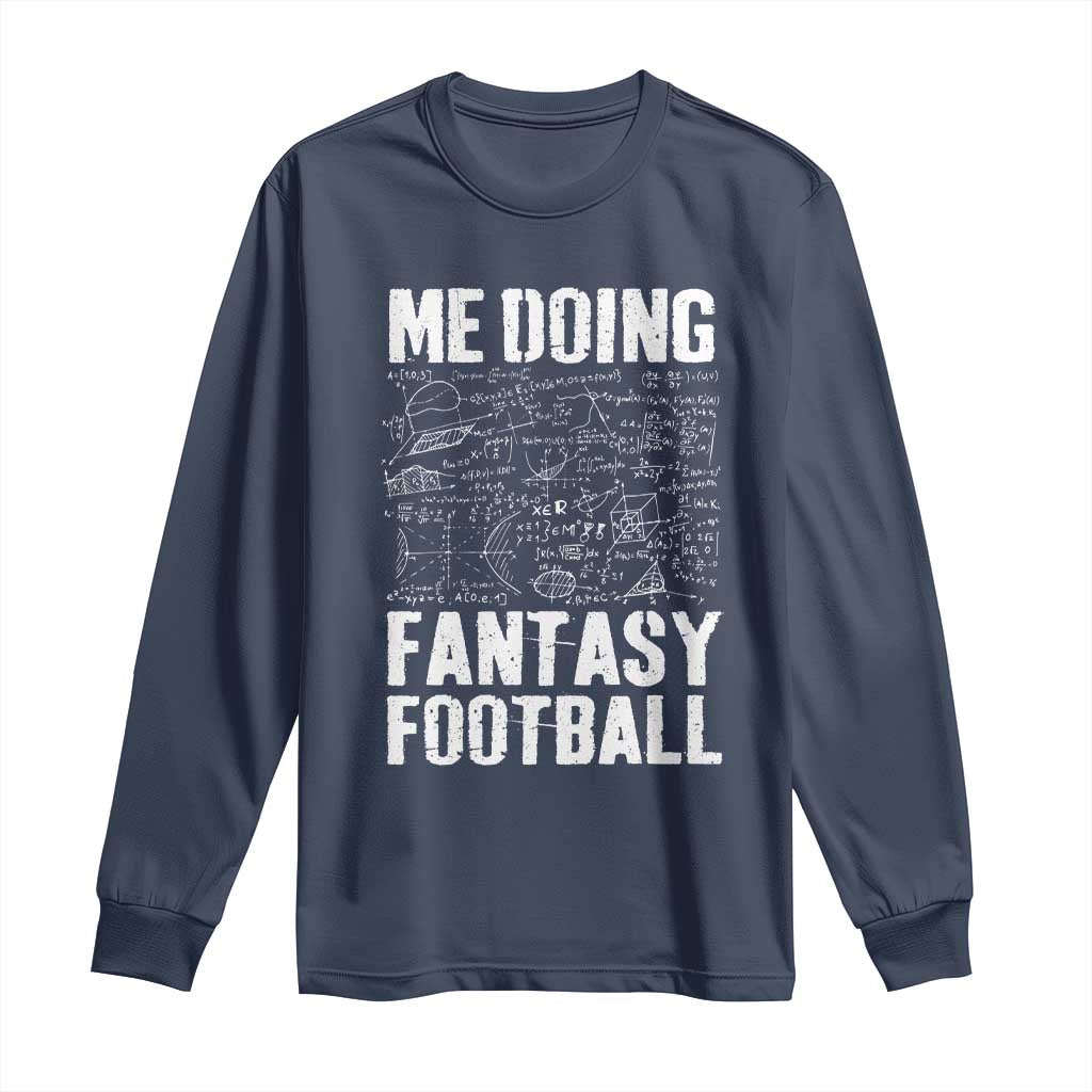 Funny Fantasy Football Long Sleeve Shirt Draft Party Commish FFL Vintage Touchdown Season TS10 Navy Print Your Wear