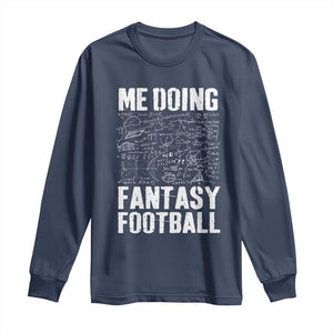 Funny Fantasy Football Long Sleeve Shirt Draft Party Commish FFL Vintage Touchdown Season TS10 Navy Print Your Wear