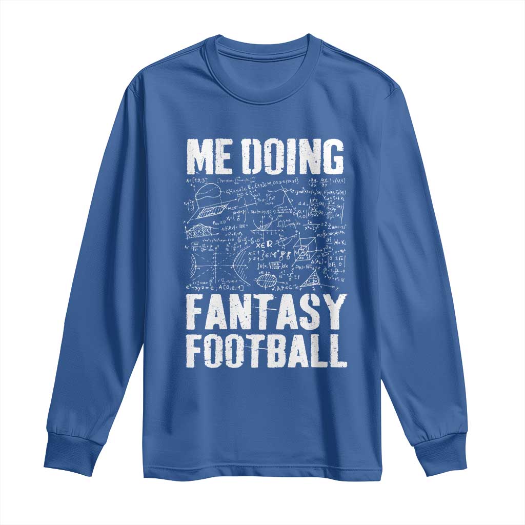 Funny Fantasy Football Long Sleeve Shirt Draft Party Commish FFL Vintage Touchdown Season TS10 Royal Blue Print Your Wear