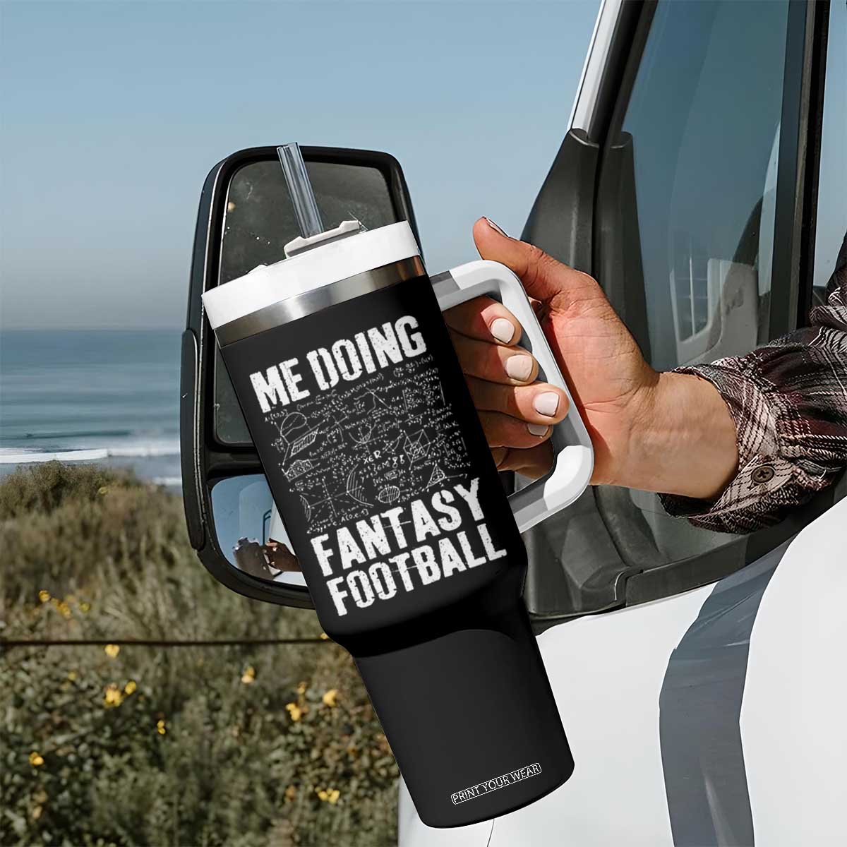 Funny Fantasy Football Tumbler With Handle Draft Party Commish FFL Vintage Touchdown Season TS10 Print Your Wear