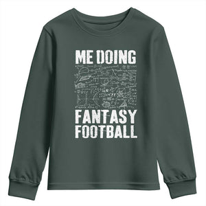 Funny Fantasy Football Youth Sweatshirt Draft Party Commish FFL Vintage Touchdown Season TS10 Dark Forest Green Print Your Wear
