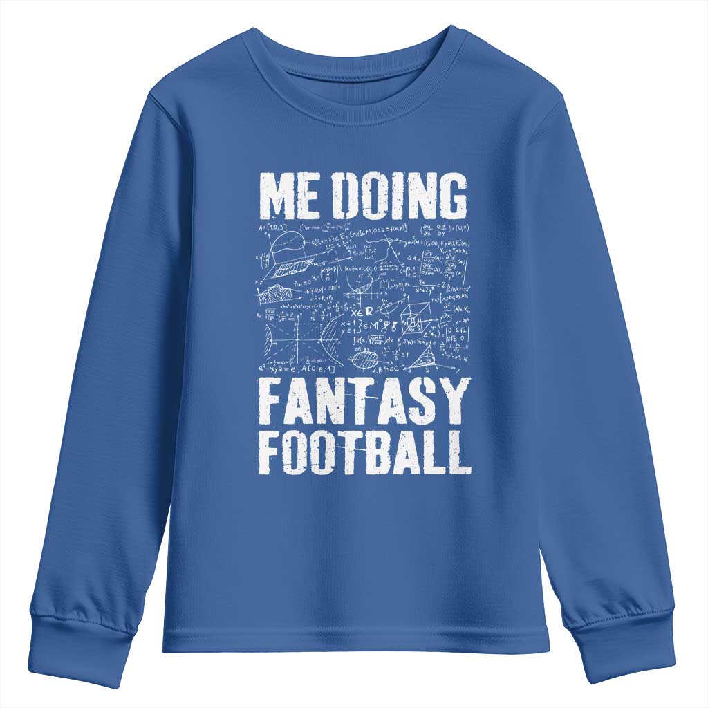 Funny Fantasy Football Youth Sweatshirt Draft Party Commish FFL Vintage Touchdown Season TS10 Royal Blue Print Your Wear
