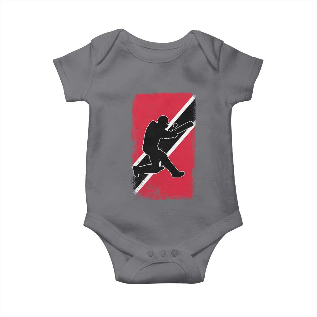 Trinidad and Tobago Cricket Baby Onesie Retro Vintage Sport Trini Trinidadian Flag Cricket Fan TS10 Charcoal Print Your Wear