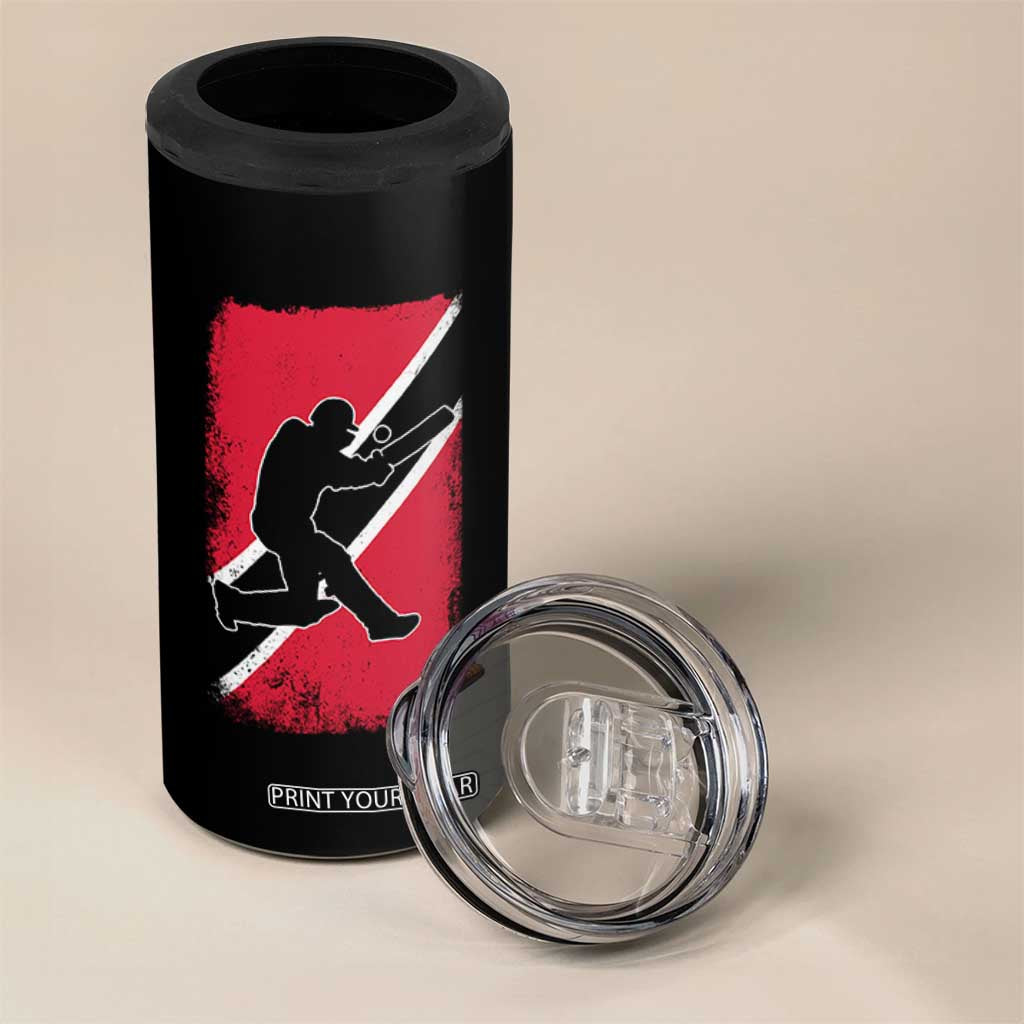 Trinidad and Tobago Cricket 4 in 1 Can Cooler Tumbler Retro Vintage Sport Trini Trinidadian Flag Cricket Fan TS10 Print Your Wear