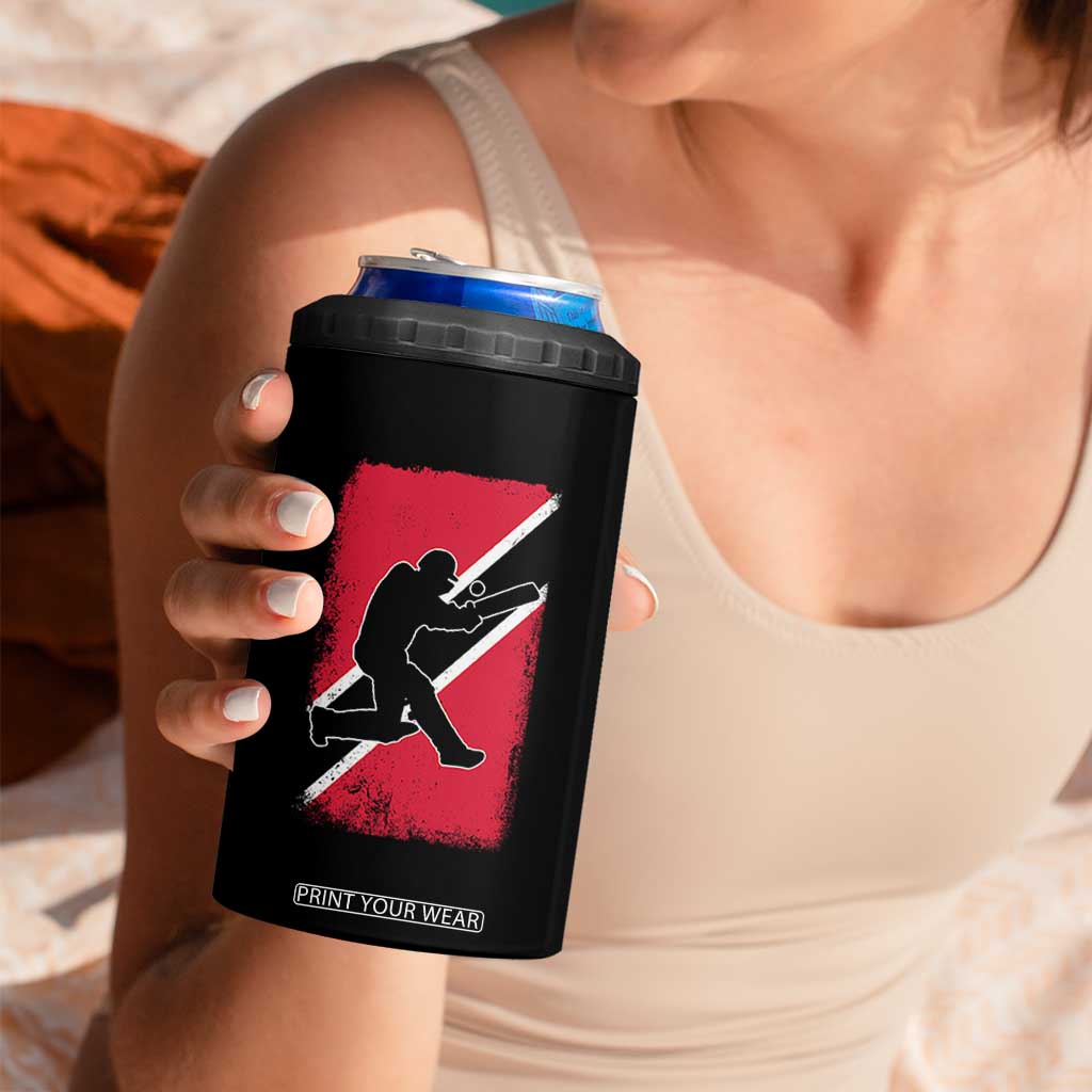 Trinidad and Tobago Cricket 4 in 1 Can Cooler Tumbler Retro Vintage Sport Trini Trinidadian Flag Cricket Fan TS10 Print Your Wear