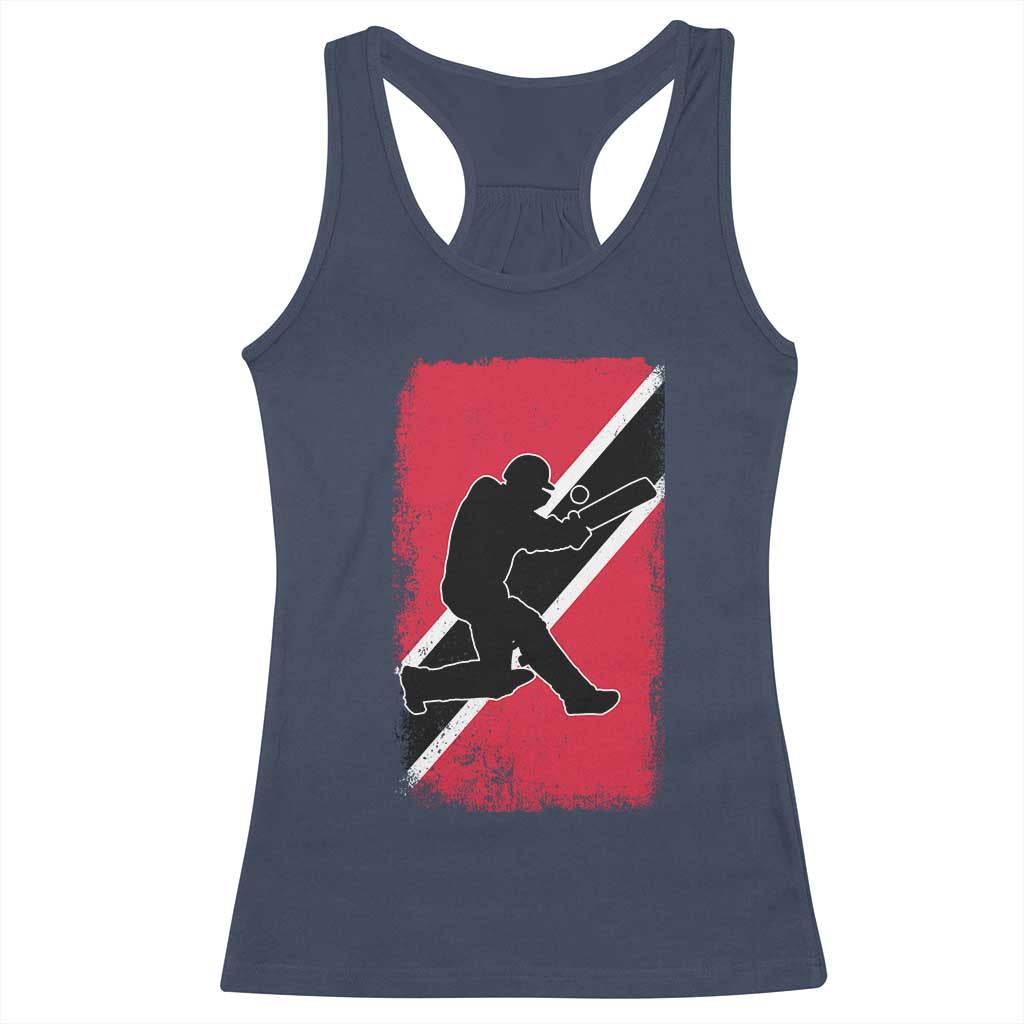 Trinidad and Tobago Cricket Racerback Tank Top Retro Vintage Sport Trini Trinidadian Flag Cricket Fan TS10 Navy Print Your Wear