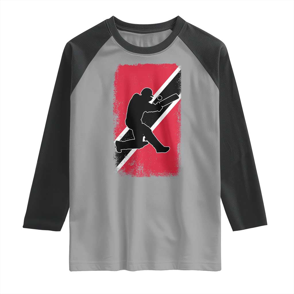 Trinidad and Tobago Cricket Raglan Shirt Retro Vintage Sport Trini Trinidadian Flag Cricket Fan TS10 Sport Gray Black Print Your Wear