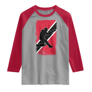Trinidad and Tobago Cricket Raglan Shirt Retro Vintage Sport Trini Trinidadian Flag Cricket Fan TS10 Sport Gray Red Print Your Wear