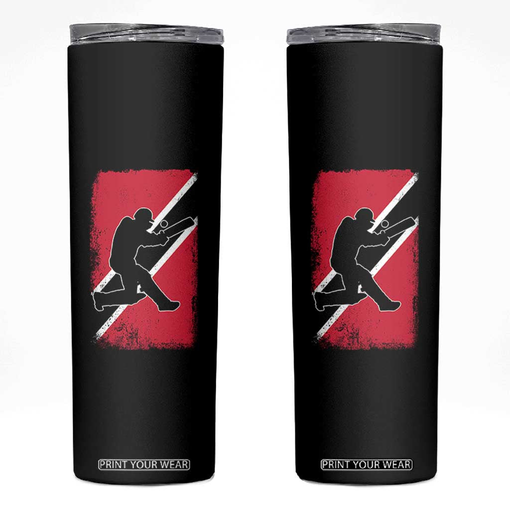 Trinidad and Tobago Cricket Skinny Tumbler Retro Vintage Sport Trini Trinidadian Flag Cricket Fan TS10 Black Print Your Wear
