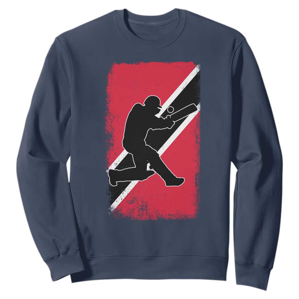 Trinidad and Tobago Cricket Sweatshirt Retro Vintage Sport Trini Trinidadian Flag Cricket Fan TS10 Navy Print Your Wear