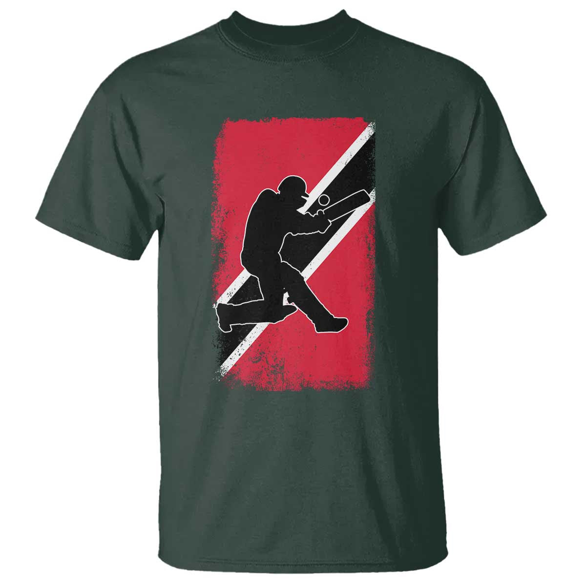 Trinidad and Tobago Cricket T Shirt Retro Vintage Sport Trini Trinidadian Flag Cricket Fan TS10 Dark Forest Green Print Your Wear
