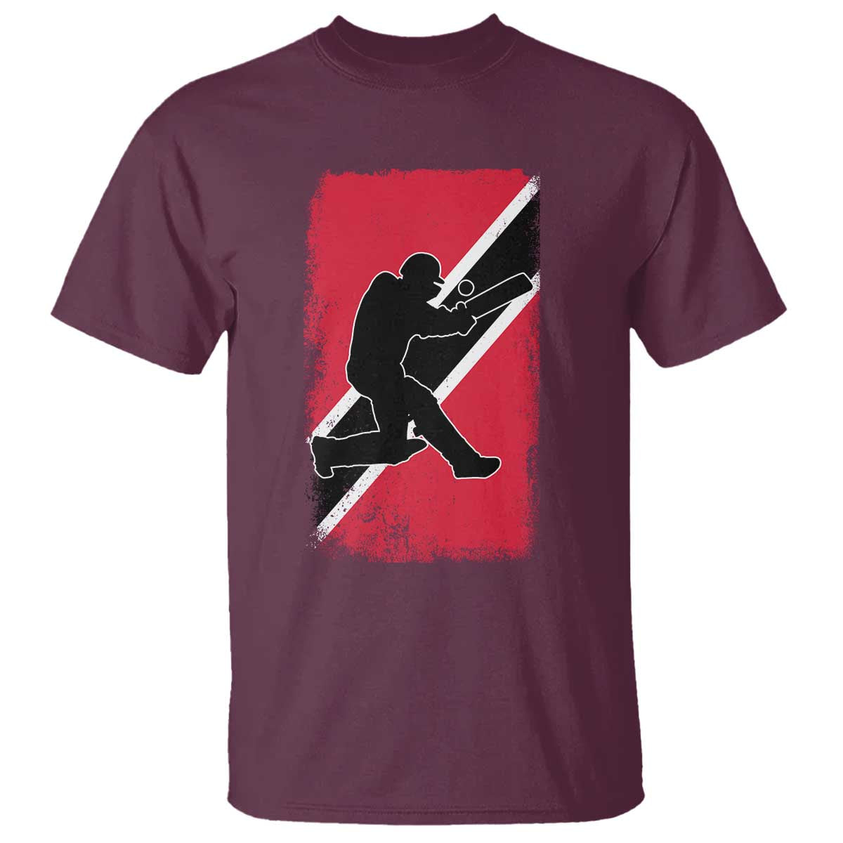 Trinidad and Tobago Cricket T Shirt Retro Vintage Sport Trini Trinidadian Flag Cricket Fan TS10 Maroon Print Your Wear