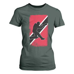 Trinidad and Tobago Cricket T Shirt For Women Retro Vintage Sport Trini Trinidadian Flag Cricket Fan TS10 Dark Forest Green Print Your Wear
