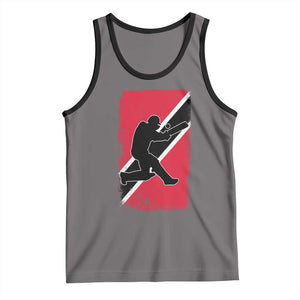 Trinidad and Tobago Cricket Tank Top Retro Vintage Sport Trini Trinidadian Flag Cricket Fan TS10 Deep Heather Black Print Your Wear